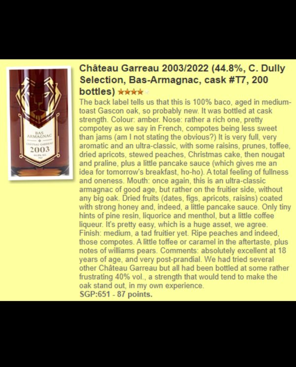 Armagnac Garreau 2003：圖片 2